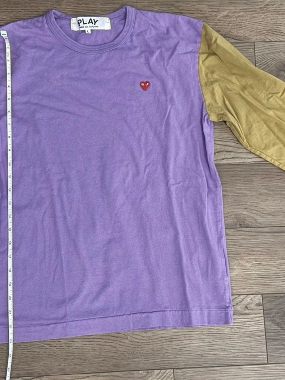 Comme des Garçons PLAY Bi-Colour T-Shirt 'Purple/Olive' (Large)